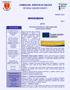 CONSILIUL JUDEȚULUI GALAȚI CENTRUL EUROPE DIRECT AUGUST[removed]INFOEUROPA