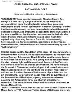 Science and technology in the United Kingdom / Nevil Maskelyne / Jeremiah Dixon / Charles Mason / John Bird / Mason & Dixon / Maskelyne / Thomas D. Cope / Dixon / Fellows of the Royal Society / British people / English people