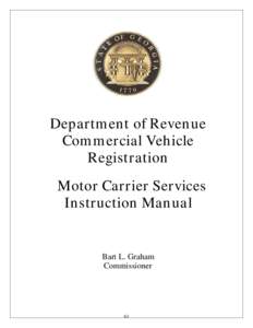 Department of Revenue Commercial Vehicle Registration Motor Carrier Services Instruction Manual