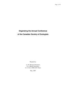 Organizing the Annual Conference for the Canadian Society of Zoologists