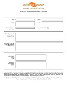 [removed]Professional Internship Application  Name Phone