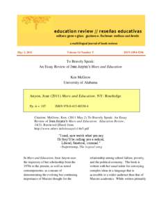 education review // reseñas educativas editors: gene v glass gustavo e. fischman melissa cast-brede a multi-lingual journal of book reviews May 2, 2011  Volume 14 Number 5