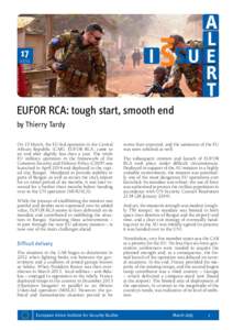 [removed] © European External Action Service EUFOR RCA: tough start, smooth end by Thierry Tardy