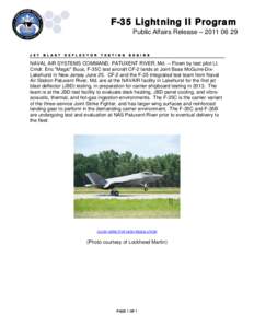 F-35 Lightning II Program Public Affairs Release – [removed]J E T  B L A S T