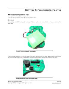 Battery Requirements for iitsii v1.0