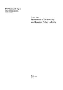 SWP Research Paper Stiftung Wissenschaft und Politik German Institute for International and Security Affairs  Christian Wagner