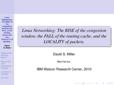 Linux Networking: The RISE of the congestion window, the