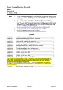 Airworthiness Directive Schedule - Gliders Blanik L[removed]Oct 2013