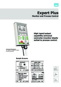 Expert Plus Monitor and Process Control High input/output capability universal controller/monitor ideally