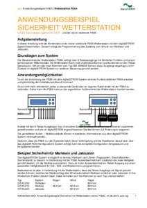 aizo Anwendungsbeispiel AN013 Wetterstation PS8A  ANWENDUNGSBEISPIEL SICHERHEIT WETTERSTATION mit der Automatisierungsklemme AKM – und der elsner elektronik PS8A