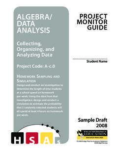 ALGEBRA/ DATA ANALYSIS Collecting, Organizing, and Analyzing Data