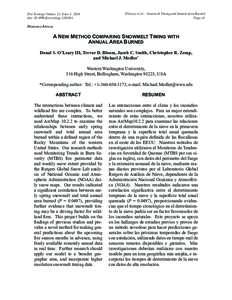 Fire Ecology Volume 12, Issue 1, 2016 doi: fireecologyO’Leary et al.: Snowmelt Timing and Annual Area Burned Page 41