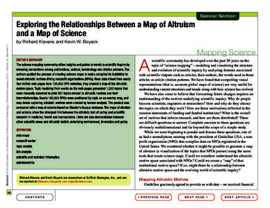 Special Section  Exploring the Relationships Between a Map of Altruism and a Map of Science Bulletin of the Association for Information Science and Technology – December/January 2015 – Volume 41, Number 2