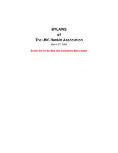 BYLAWS of The USS Rankin Association March 27, 2006  Bylaws of the USS Rankin Association – [removed]