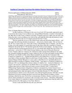 Southern Campaign American Revolution Pension Statements & Rosters Pension application of William Hawkins S6960 Transcribed by Will Graves f29VA[removed]