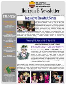 Horizon E-Newsletter MARK YOUR CALE NDAR  V O L U M E