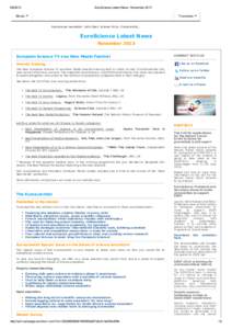 EuroScience Latest News­ November 2013 Share