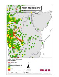 Karst Topography  Indian Creek Watershed Cave Density Karst Dye Trace