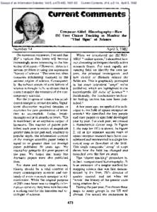 Essays of an Information Scientist, Vol:5, p, Current Contents, #14, p.5-14, April 5, 1982 Computer-Aided Historiography-How