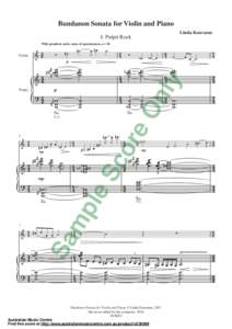 Bundanon Sonata for Violin and Piano Linda Kouvaras I: Pulpit Rock  Violin