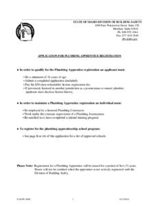 ____________________________________________________________________________________ STATE OF IDAHO DIVISION OF BUILDING SAFETY 1090 East Watertower Street, Suite 150 Meridian, Idaho[removed]Ph: [removed]Fax: [removed]