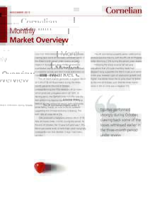 NOVEMBERMonthly Market Overview EQUITIES PERFORMED STRONGLY during October,