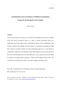 Constitutional Courts as Promoters of Political Centralization: