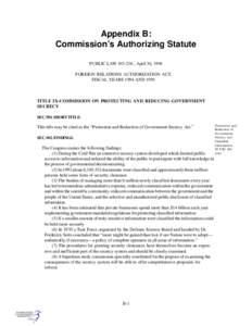 App. B--Report of the Commission on Protecting and Reducing Government Secrecy