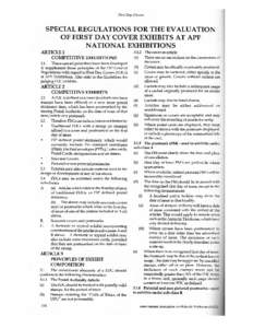 Example of an FDC exhibit Introduction Page The above Guideline is developed by the Australian Philatelic Federation Source and acknowledgement: Handbook for the Australian Exhibitor published by NAPE February 2004