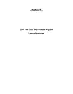 Attachment A[removed]Capital Improvement Program Program Summaries  Attachment A