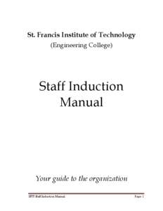 St. Francis Institute of Technology (Engineering College) Staff Induction Manual