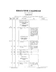 EXEClJTIVE CALENDAR Friday, 1Iarch 28, 1947 NOMINATIONS [Pending business is the consideration of the nomination of DaYid E. Lilienthal] I