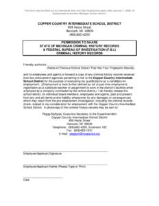 Geography of Michigan / Federal Bureau of Investigation / Security / Law enforcement / Calumet and Hecla Mining Company / Biometrics / Fingerprints / Criminal record