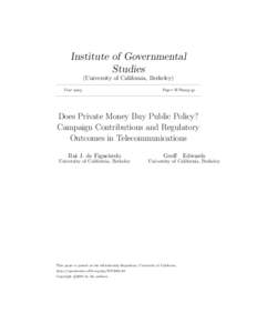Institute of Governmental Studies (University of California, Berkeley) Year   Paper WP-