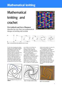 Mathematical knitting  Mathematical knitting and crochet Pat Ashforth and Steve Plummer