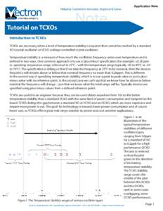 Application Note  Helping Customers Innovate, Improve & Grow Tutorial on TCXOs
