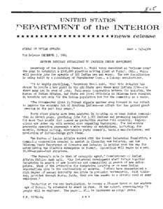 UNITED STATES  rEPARTMENT of the INTERIOR * * * * * * * * * * * * * * * * * * * * *news BUREAU OF INDIAN AFFAIRS