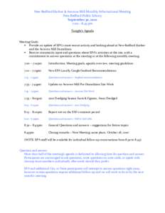 Agenda | September 30, 2010 | New Bedford Harbor & Aerovox Mill Monthly Informational Meeting