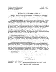 Veterans Benefits Administration Department of Veterans Affairs Washington, DC[removed]Circular[removed]November 17, 2006