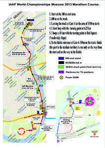 IAAF World Championships Moscow 2013 Marathon Course.  Turning point