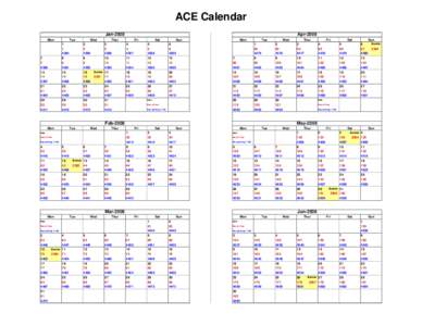 ACE Calendar Jan-2008 Mon Tue 1
