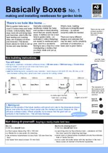 Basically Boxes No. 1 making and installing nestboxes for garden birds There’s no hole like home … Specially constructed roost in hollow trees and holes nestboxes imitate the holes in trees. Unfortunately, these and 