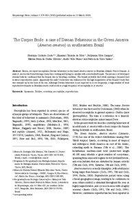 Herpetology Notes, volume 3: [removed]published online on 23 March[removed]The Corpse Bride: a case of Davian Behaviour in the Green Ameiva