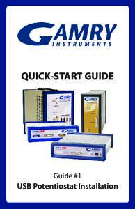 QUICK-START GUIDE  Guide #1 USB Potentiostat Installation