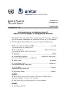 UNITAR/BT[removed]Board of Trustees 19 December 2013