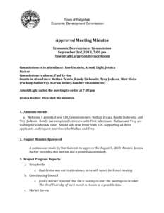 Town of Ridgefield Economic Development Commission   Approved	
  Meeting	
  Minutes	
   	
  