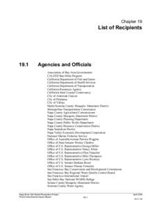 Chapter 19  List of Recipients 19.1