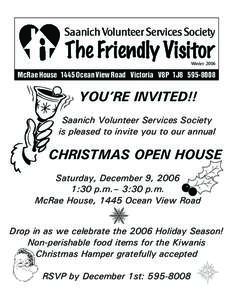 Saanich Volunteer Services Society  The Friendly Visitor Winter 2006