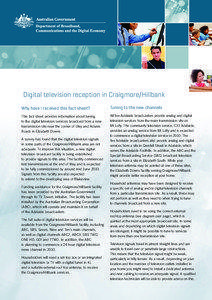 Digital television reception in Craigmore/Hillbank Why have I received this fact sheet?