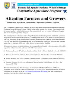 Bosque del Apache National Wildlife Refuge  Cooperative Agriculture Program Attention Farmers and Growers Refuge Seeks Agricultural Producers for Cooperative Agriculture Program
